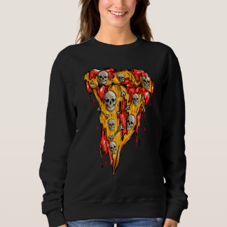 Zombie Pizza Slice Skulls Skeleton Pizza Halloween Trui