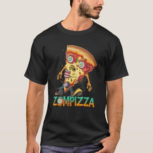Zombie Pizza Zompizza Grappig Halloween Zombie Ete T-shirt (Voorkant)