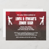 Zombie plaag invasie rode splaatstgoor Halloween Kaart (Voorkant / Achterkant)