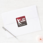 Zombie plaag invasie rode splaatstgoor Halloween Vierkante Sticker (Envelop)