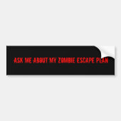 ZOMBIE-PLAN BUMPERSTICKER (Voorkant)