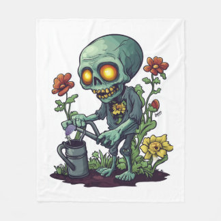 Zombie Plant Parent Fleece Deken
