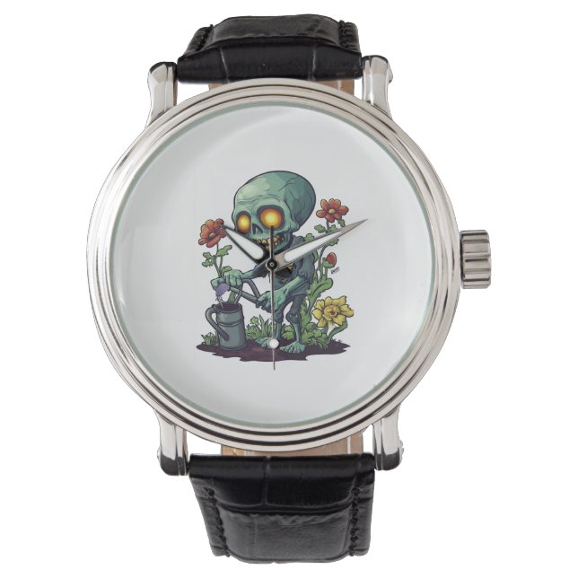 Zombie Plantenouder Horloge (Voorkant)