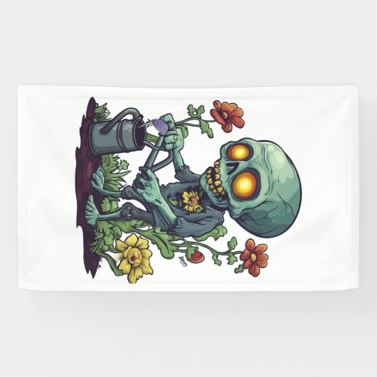 Zombie Plantouder Spandoek (Horizontaal)