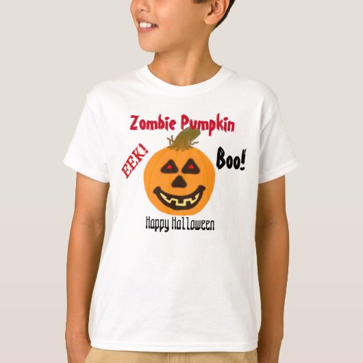 Zombie Pompoen Halloween Boe T-shirt (Voorkant)