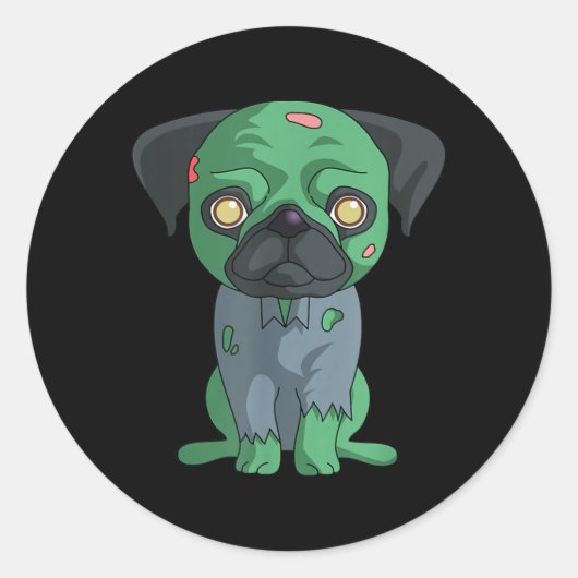 Zombie Pony Ronde Sticker (Voorkant)