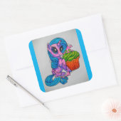 Zombie pony vierkante sticker (Envelop)