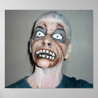 zombie poster zombie - schilderij
