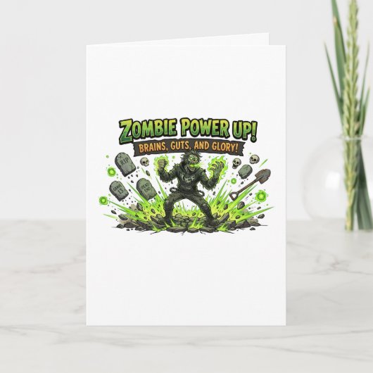 Zombie Power Up Gamer Grafisch Kaart (Voorkant)