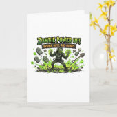 Zombie Power Up Gamer Grafisch Kaart (Gele Bloem)