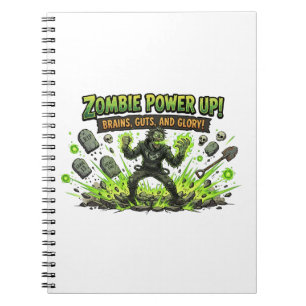 Zombie Power Up Gamer Grafisch Notitieboek