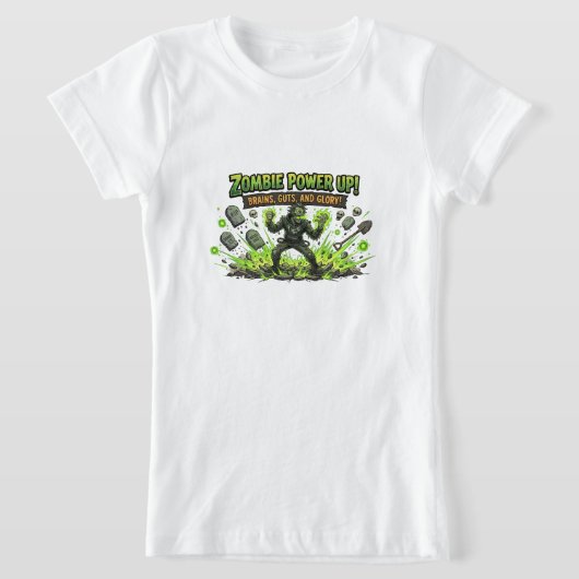Zombie Power Up Gamer Grafisch T-shirt (Laagn)