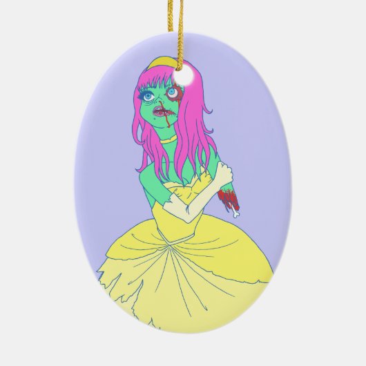 Zombie Princess Keramisch Ornament (Achterkant)