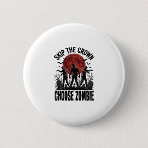 Zombie Prinses Shirt Vintage Horror Grafisch_1 Ronde Button 5,7 Cm