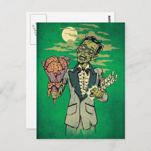 zombie prom date met brain rozen briefkaart (Voorkant / Achterkant)