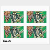 zombie prom date met brain rozen rechthoekige sticker (Vel)