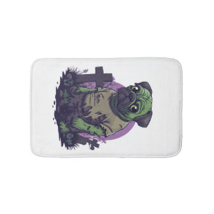 Zombie Pug � Onsterfelijk Grappige Halloween Hond Badmat