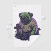Zombie Pug � Onsterfelijk Grappige Halloween Hond Golfhanddoek (Insitu)