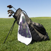 Zombie Pug � Onsterfelijk Grappige Halloween Hond Golfhanddoek (Groen)