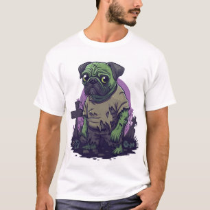 Zombie Pug � Onsterfelijk Grappige Halloween Hond T-shirt