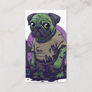 Zombie Pug � Onsterfelijk Grappige Halloween Hond Visitekaartje