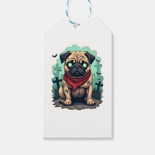 Zombie Pug Parade Cadeaulabel (Voorkant)