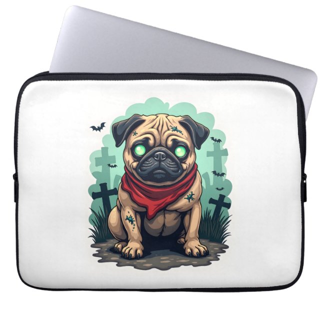Zombie Pug Parade Laptop Sleeve (Voorkant)