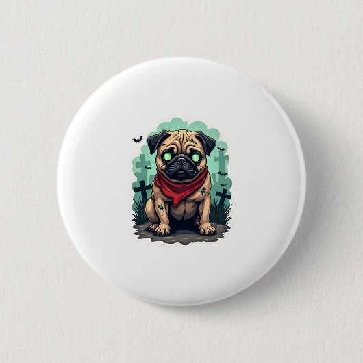Zombie Pug Parade Ronde Button 5,7 Cm (Voorkant)