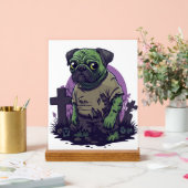 Zombie Pug � Undead Funny Halloween Dog Acryl Bord (Huwelijk)