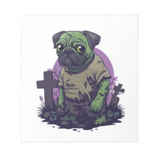 Zombie Pug � Undead Funny Halloween Dog Notitieblok