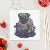 Zombie Pug � Undead Funny Halloween Dog Servet (Insitu)