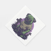 Zombie Pug � Undead Funny Halloween Dog Servet (Hoek)