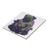 Zombie Pug � Undead Funny Halloween Dog Tegeltje (Zijkant)