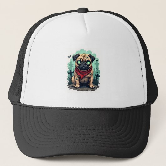 Zombie Pugs Optocht Trucker Pet (Voorkant)