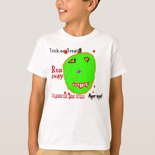 Zombie Pumpkin Trick or treat T-shirt (Voorkant)