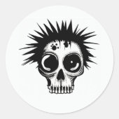 'ZOMBIE PUNK SCHEDEL' Sticker (Voorkant)