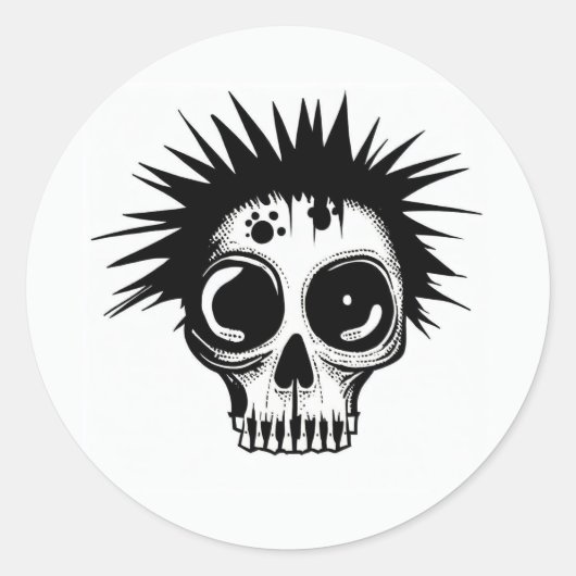 'ZOMBIE PUNK SCHEDEL' Sticker (Voorkant)