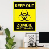 Zombie Quarantine Halloween prop Poster (Thuiskantoor)