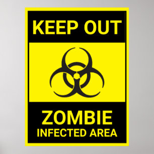 Zombie Quarantine Halloween prop Poster