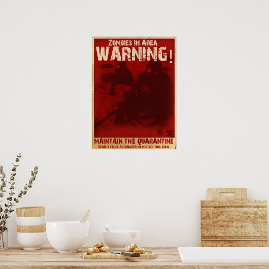 Zombie Quarantine Poster (Keuken)