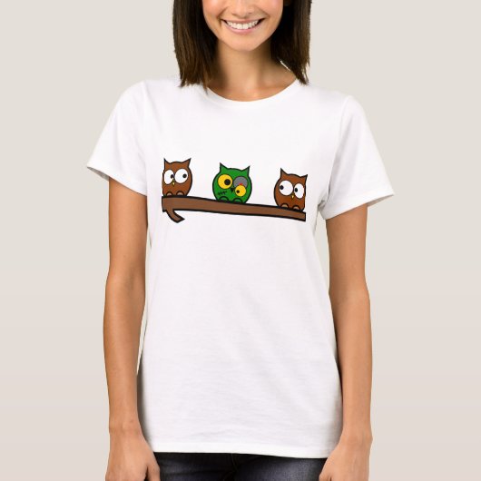 Zombie Quirky Owls T-shirt (Voorkant)