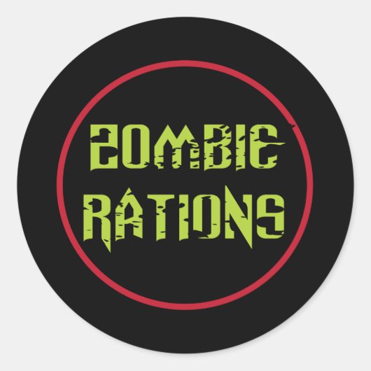 Zombie Rantsoenen Ronde Sticker (Voorkant)