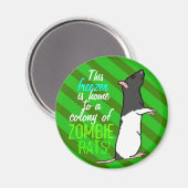 Zombie rat ronde magneet (zwarte capuchon rat) (Voorkant / Achterkant)