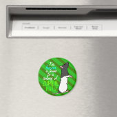 Zombie rat ronde magneet (zwarte capuchon rat) (Insitu (Vaatwasser))