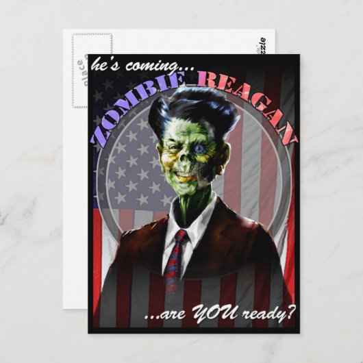 Zombie Reagan Post Card Briefkaart (Voorkant / Achterkant)