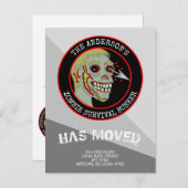 Zombie Red Black Logo Funny Moing New Address Aankondigingskaart (Voorkant / Achterkant)