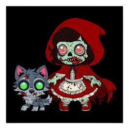Zombie Red Riding Hood Perfect Poster