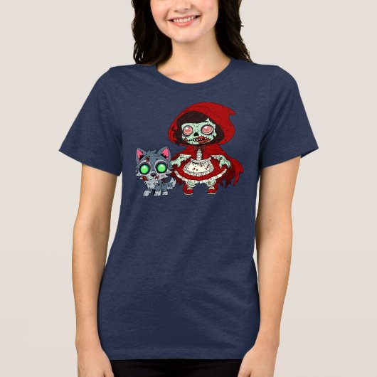 Zombie Red Riding Hood Tri-Blend Shirt (Voorkant)