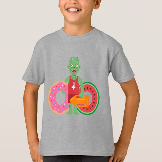 Zombie-reddingszwemmer zwembadfeest T-shirt (Voorkant)