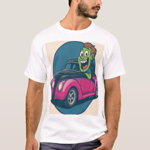 Zombie Reissverschluss: Cartoon Spook Cruising in  T-shirt
